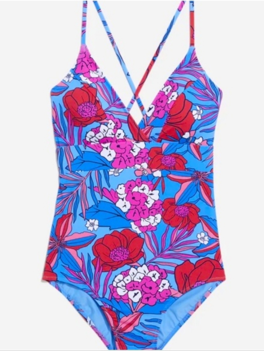 Vineyard Vines Floral Sconset One-Piece In Ocean Breeze Blue Print NWOT